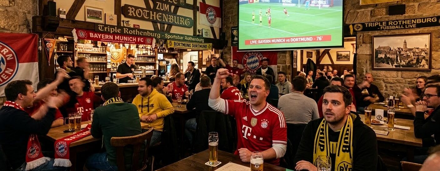 Fans feiern ein Live-Spiel in der Triple Sportsbar
